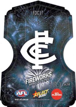 2020 Select Footy Stars - Fireworks Diecuts #FDC17 Patrick Cripps Back